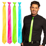 Cravate Fluo Brillante - 4 Couleurs Vives pour Déguisement