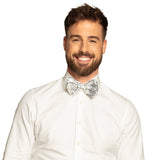 Noeud Pap' Paillettes Blanc - Accessoire Soirée Classe