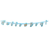 Guirlande Hello Boy Bleu et Or - Décoration Baby Shower