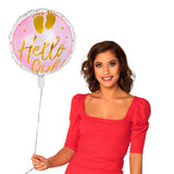 Ballon Hélium Hello Girl Pied Bébé - Décoration Naissance