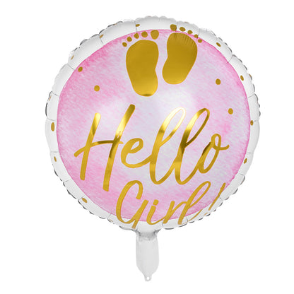 Ballon Hélium Hello Girl Pied Bébé - Décoration Naissance