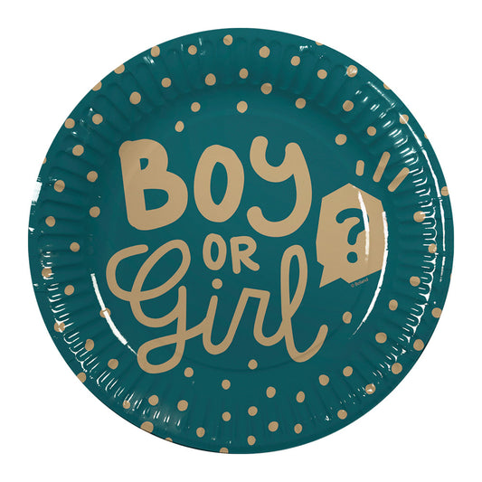 Assiettes Baby Boy or Girl - Révélez le sexe du bébé