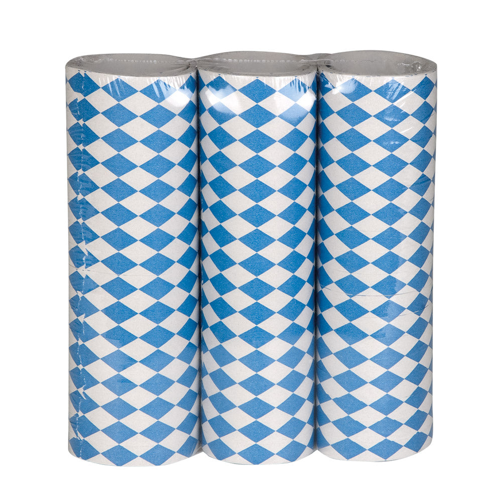 Papier Motif Carreaux Bleu Blanc - 3 Rouleaux Décoratifs