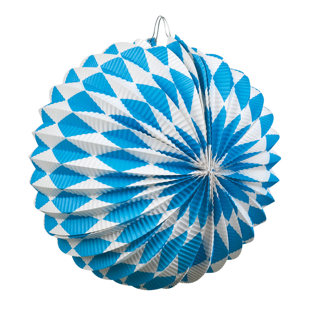 Lanternes Décoratives Losanges Bleu et Blanc - Décor Fête Bavaroise