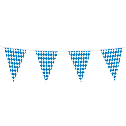 Guirlande Fanions Losanges Bleu Blanc - 4m de Décoration Bavaroise