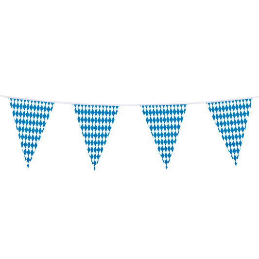Guirlande Fanions Losanges Bleu Blanc - 4m de Décoration Bavaroise