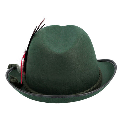 Chapeau Tyrolien Vert Deluxe avec Plumes - Costume Bavarois