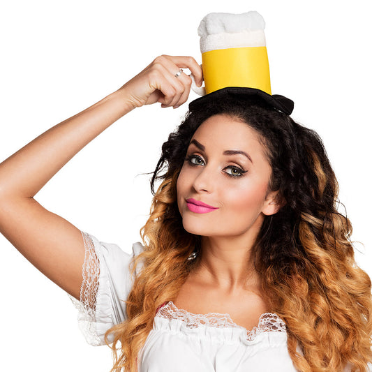 Chapeau Bière Oktoberfest avec Chope Jaune - Déguisement Fête