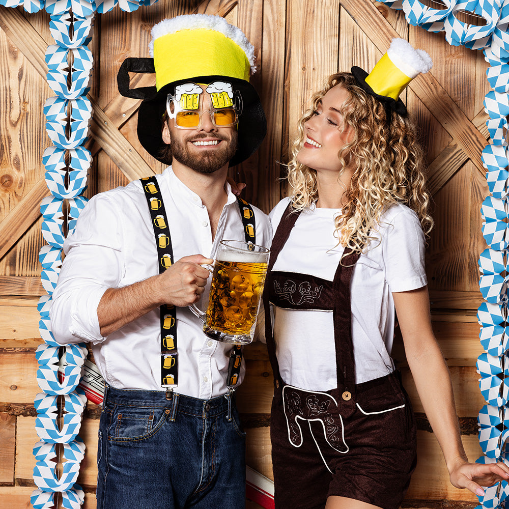 Chapeau Bière Oktoberfest avec Chope Jaune - Déguisement Fête