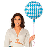 Ballon Hélium Losanges Bleu et Blanc - Décoration Fête Bavaroise
