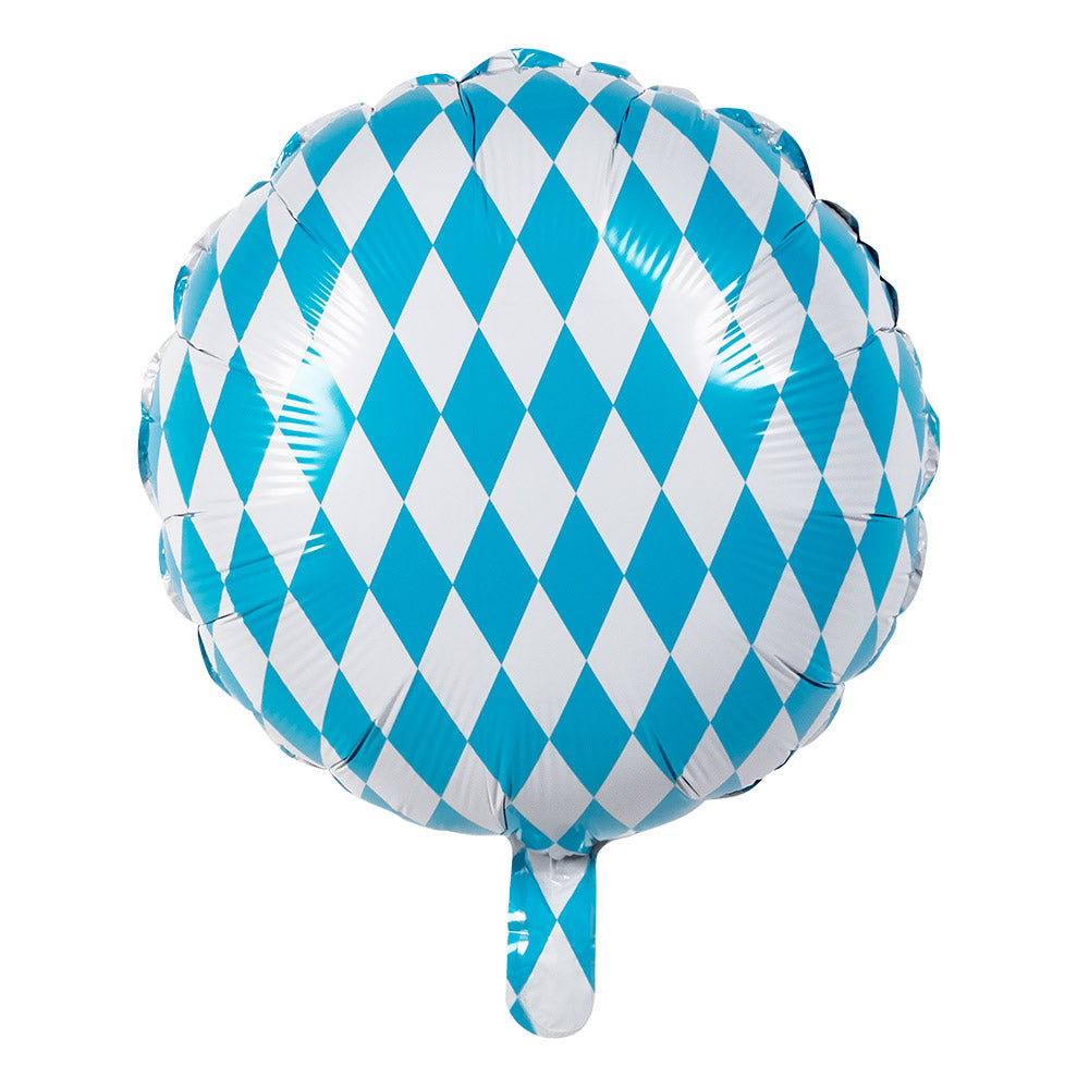 Ballon Hélium Losanges Bleu et Blanc - Décoration Fête Bavaroise