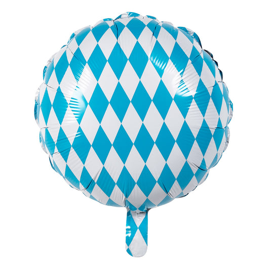 Ballon Hélium Losanges Bleu et Blanc - Décoration Fête Bavaroise