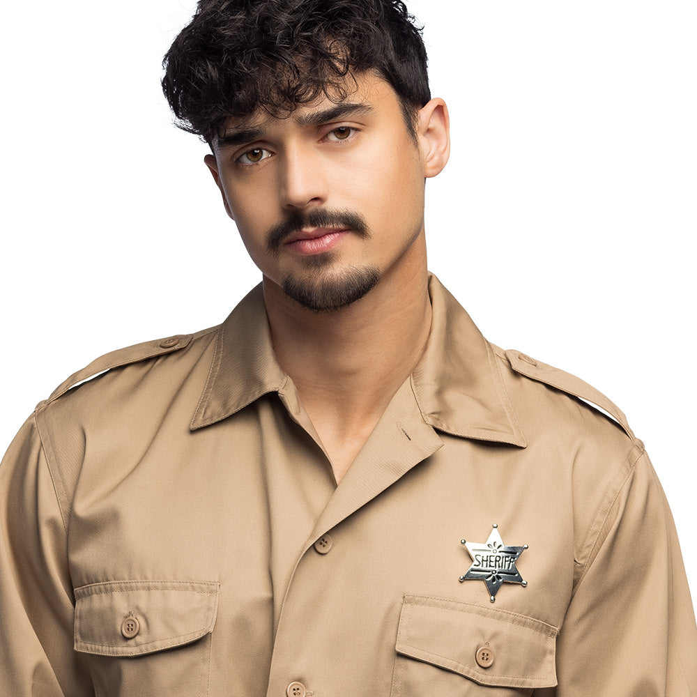 Insigne Sheriff Métallisé - Accessoire Costume Western Adulte