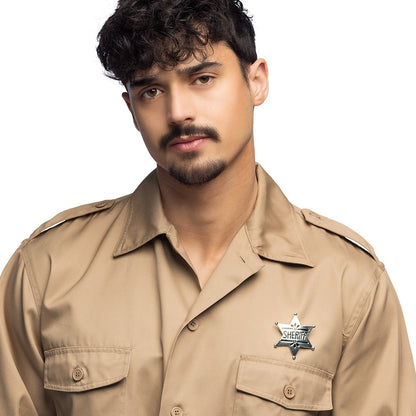 Insigne Sheriff Métallisé - Accessoire Costume Western Adulte