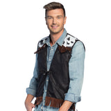 Gilet Cowboy Frangé Noir - Déguisement Western Adulte