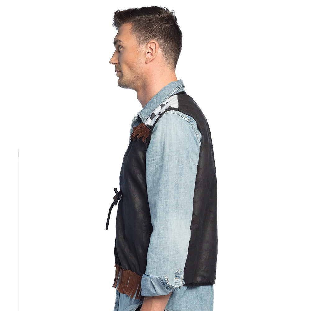 Gilet Cowboy Frangé Noir - Déguisement Western Adulte