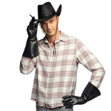 Gants Longs Noirs en Cuir pour Déguisement Cowboy