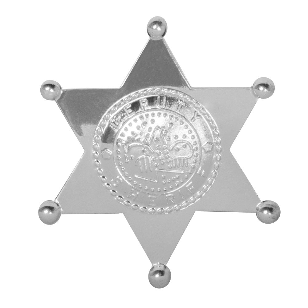 Étoile de Shérif Argentée avec Insigne - Accessoire Cowboy