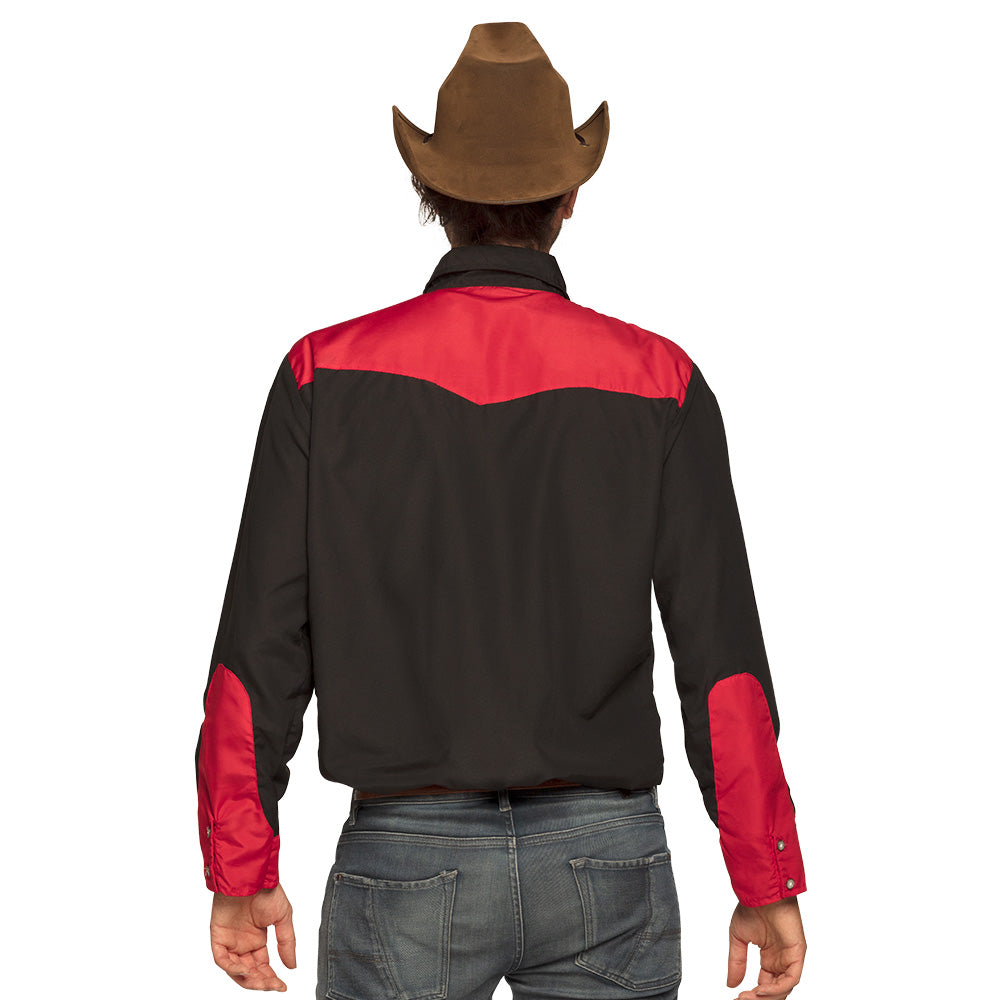 Chemise Cowboy Frangée Rouge et Noire - Déguisement Western