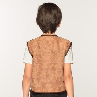 Gilet Cowboy Enfant Marron avec Franges - Déguisement Western