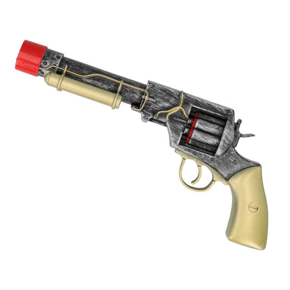 Pistolet Steampunk à Capsules Rouges 30cm - Accessoire Cosplay