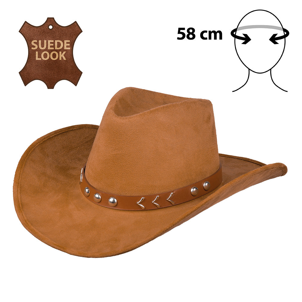 Chapeau Cowboy Suédine Marron – Look Western Authentique