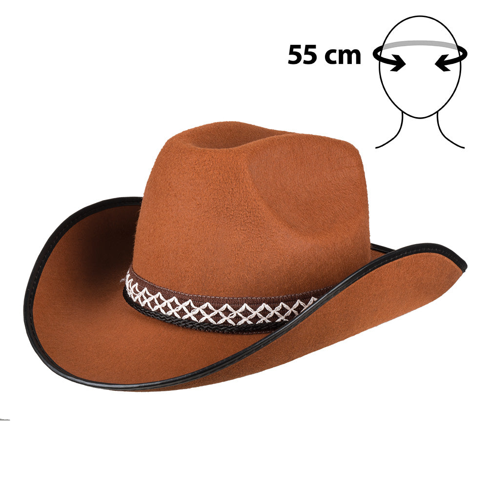 Chapeau Cowboy Enfant Marron - Accessoire Déguisement Western