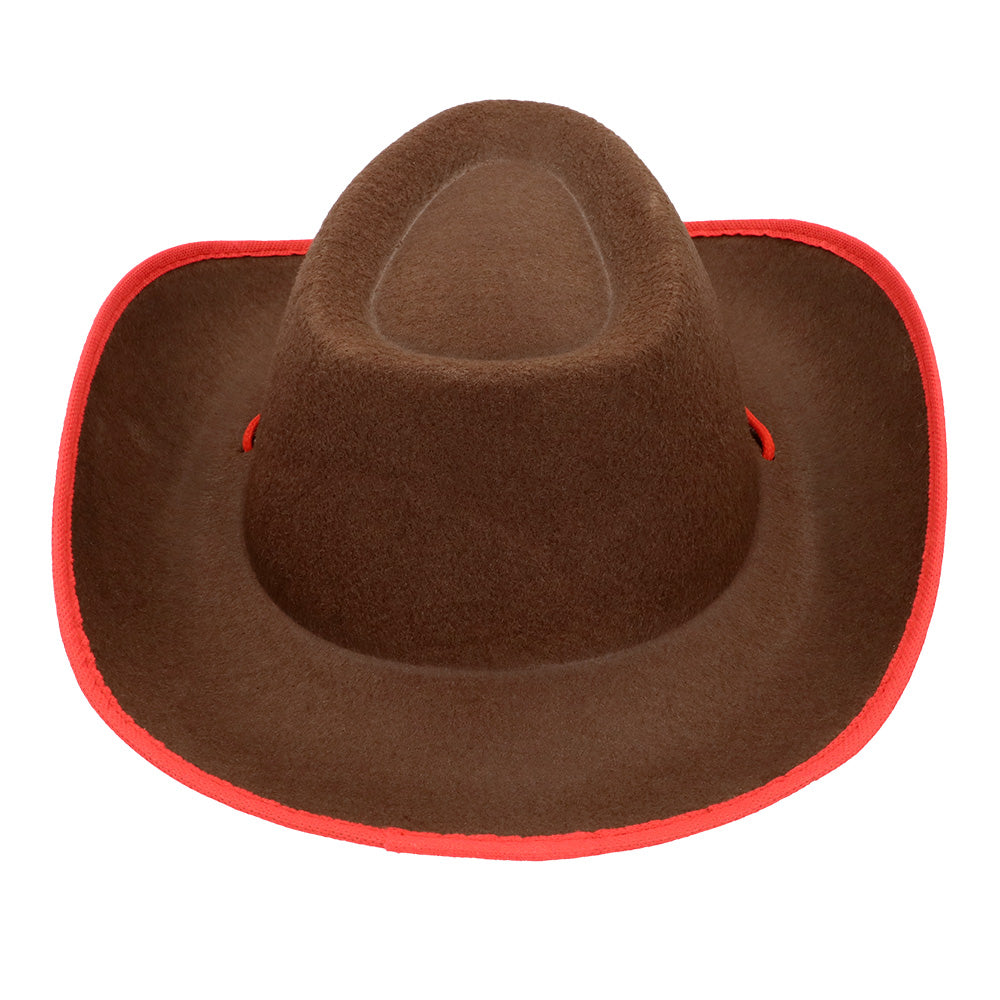 Chapeau Cowboy Enfant Marron & Rouge avec Étoile Dorée