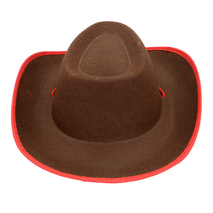 Chapeau Cowboy Enfant Marron & Rouge avec Étoile Dorée
