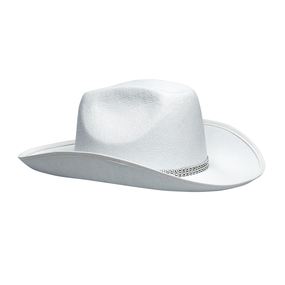 Chapeau Cowboy Blanc Pailleté - Accessoire Western Adulte