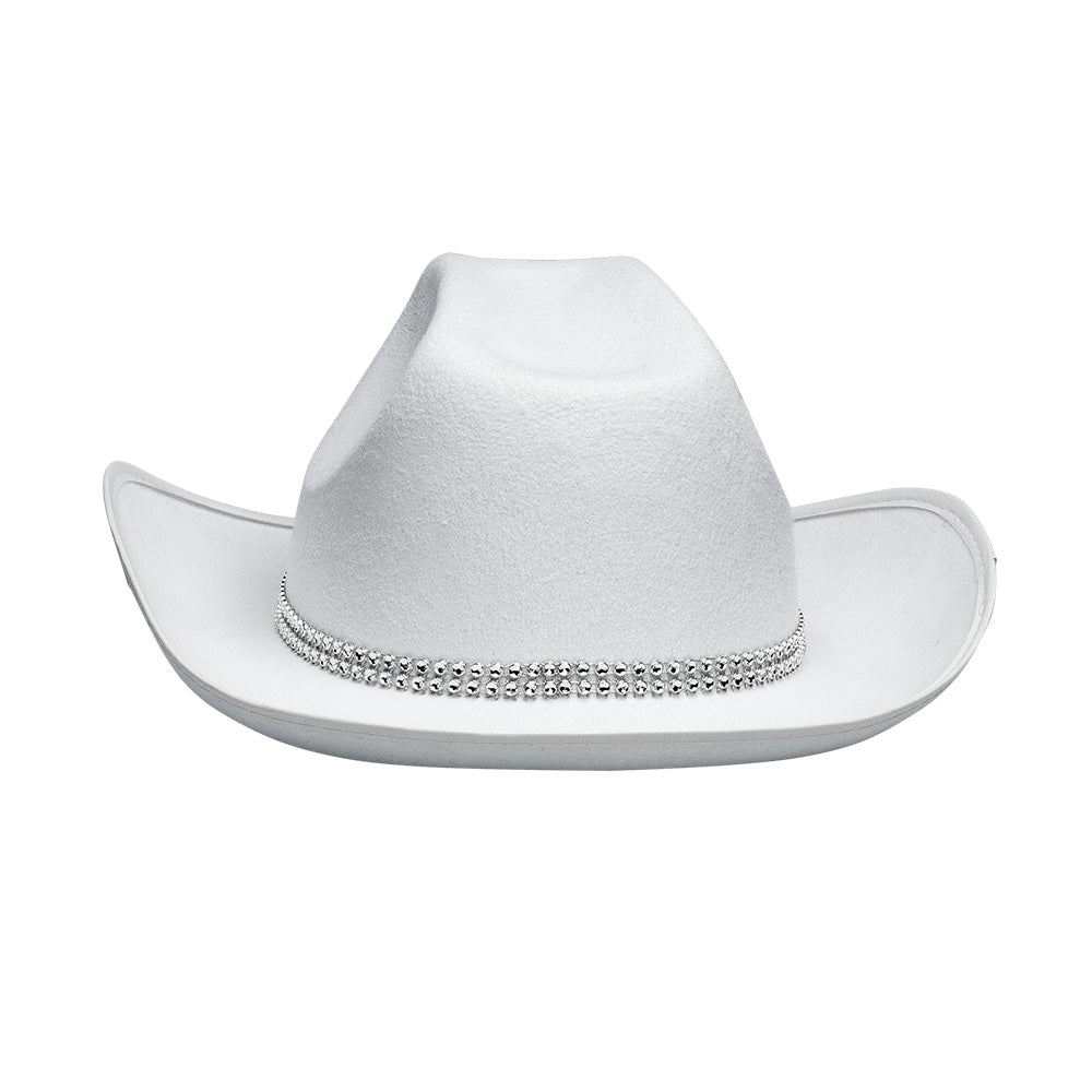Chapeau Cowboy Blanc Pailleté - Accessoire Western Adulte