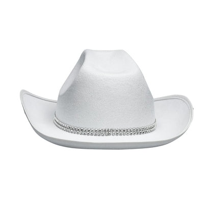 Chapeau Cowboy Blanc Pailleté - Accessoire Western Adulte