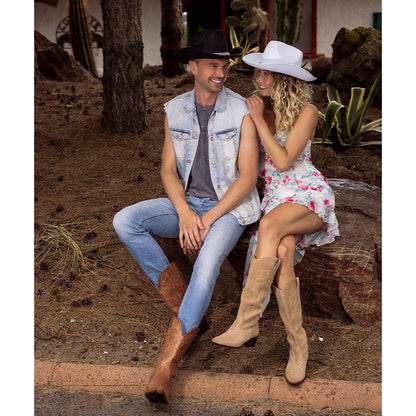 Chapeau Cowboy Blanc Pailleté - Accessoire Western Adulte