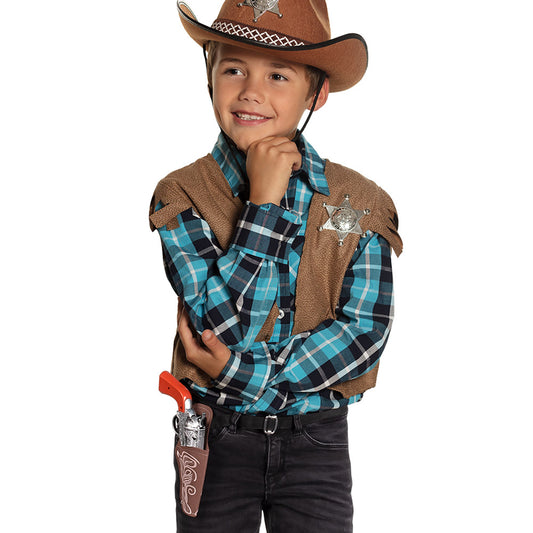 Set Cowboy Enfant Pistolet Holster Ceinture Sheriff