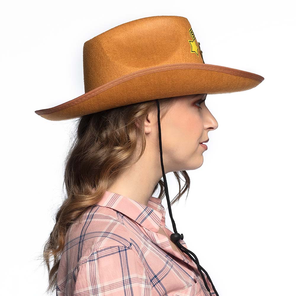 Chapeau Cowboy Sheriff Adulte - 5 modèles assortis