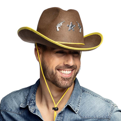 Chapeau Cowboy Sheriff Adulte - 5 modèles assortis