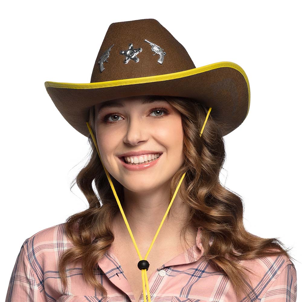 Chapeau Cowboy Sheriff Adulte - 5 modèles assortis