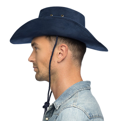 Chapeau de Cowboy Sheriff Bleu Marine avec Étoile Dorée