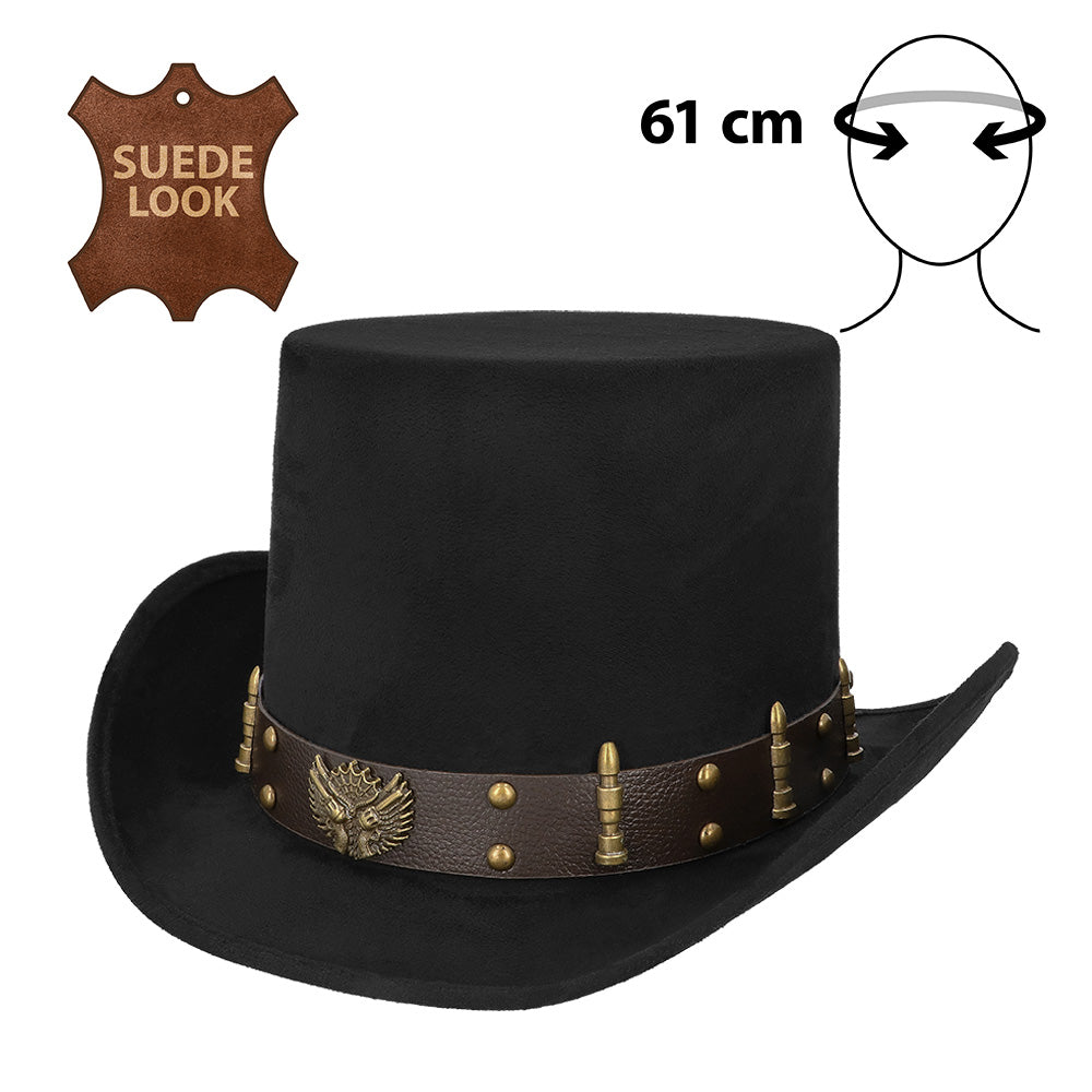 Chapeau Cowboy Noir Steampunk - Accessoire Western Adulte