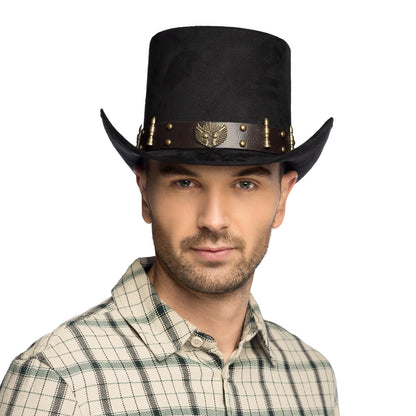 Chapeau Cowboy Noir Steampunk - Accessoire Western Adulte