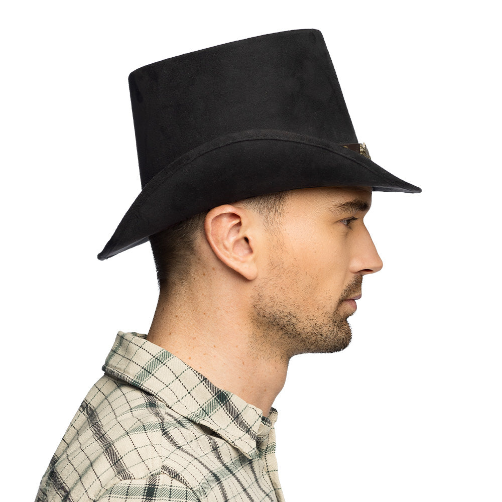 Chapeau Cowboy Noir Steampunk - Accessoire Western Adulte