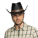 Chapeau Cowboy Noir Cuir Adulte - Style Western