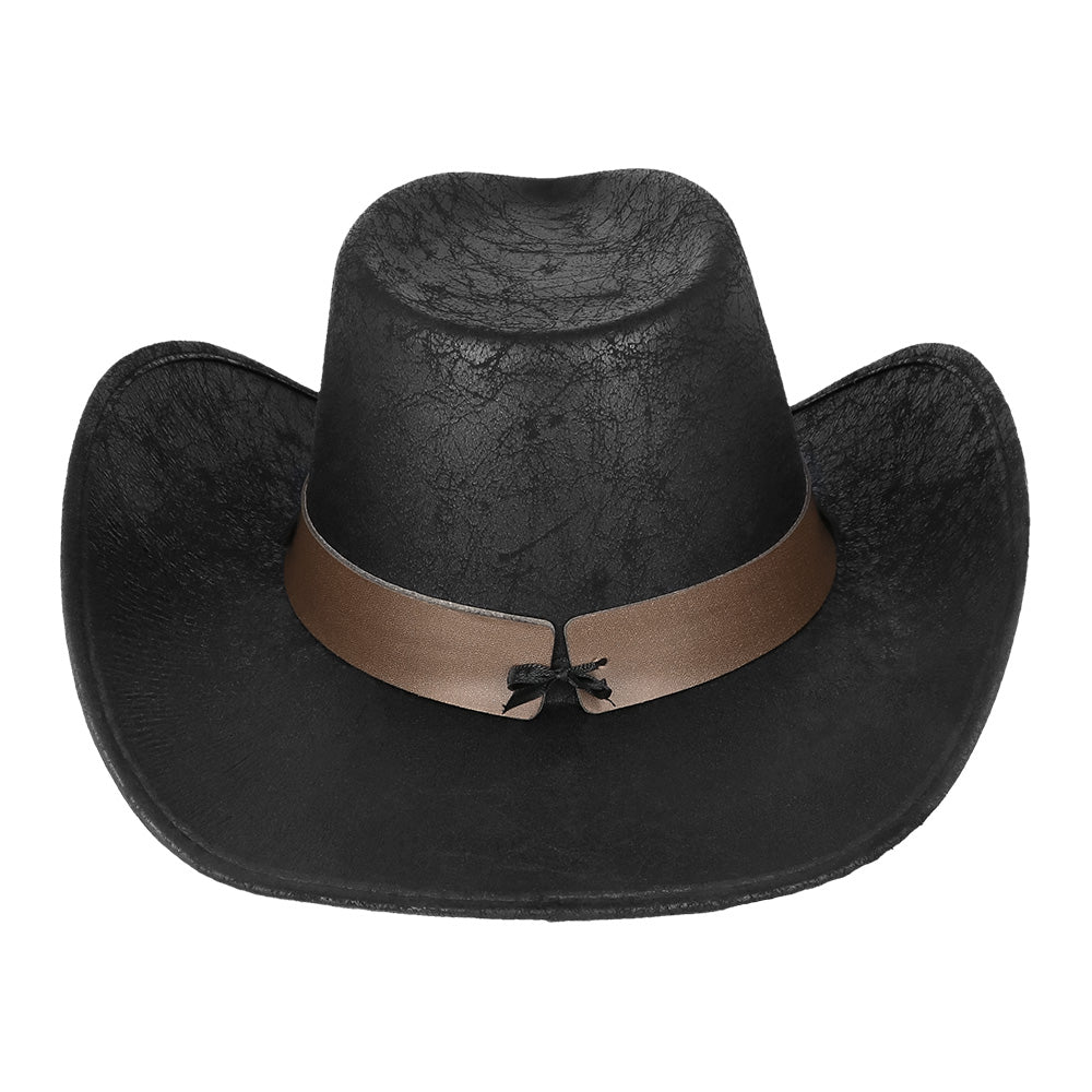 Chapeau Cowboy Noir Cuir Adulte - Style Western