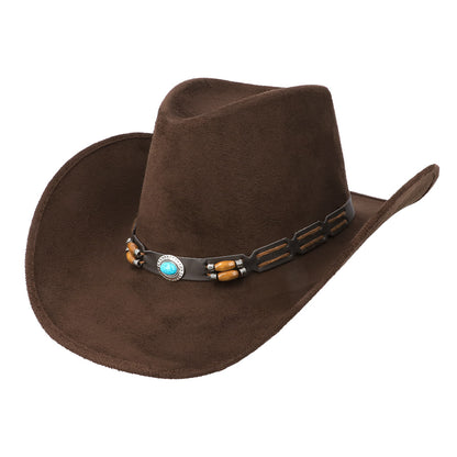 Chapeau Cowboy Marron Turquoise Western Adulte Unisexe