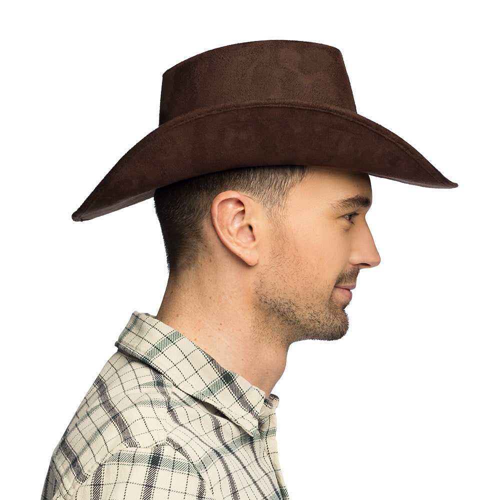 Chapeau Cowboy Marron Turquoise Western Adulte Unisexe