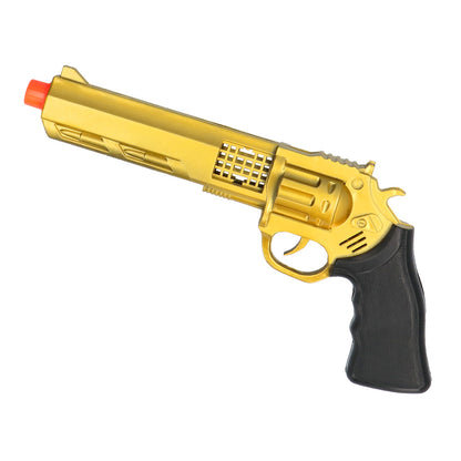 Pistolet Revolver Doré 26cm Son - Accessoire Déguisement