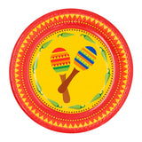 Assiette Fiesta Mexicaine Maracas - Décoration Fête 23cm