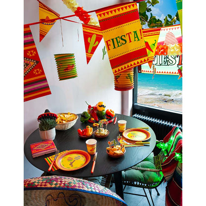 Assiette Fiesta Mexicaine Maracas - Décoration Fête 23cm