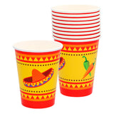 Gobelets Fiesta Mexicaine Rouge et Jaune - 10 pièces