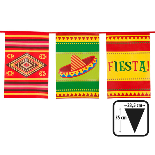 Guirlande Fanions Fiesta Mexicaine - 3,5m Décoration Colorée